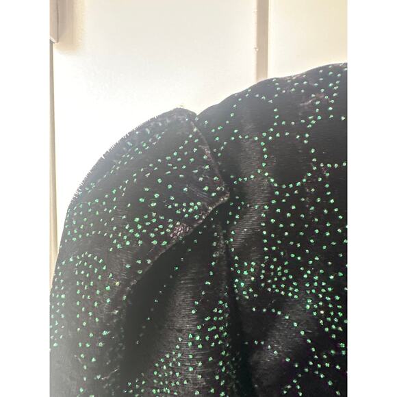 Scott McClintock Sportswear Black Velvet Green Glitter Womens Blazer Size 10 VTG - Picture 5 of 10